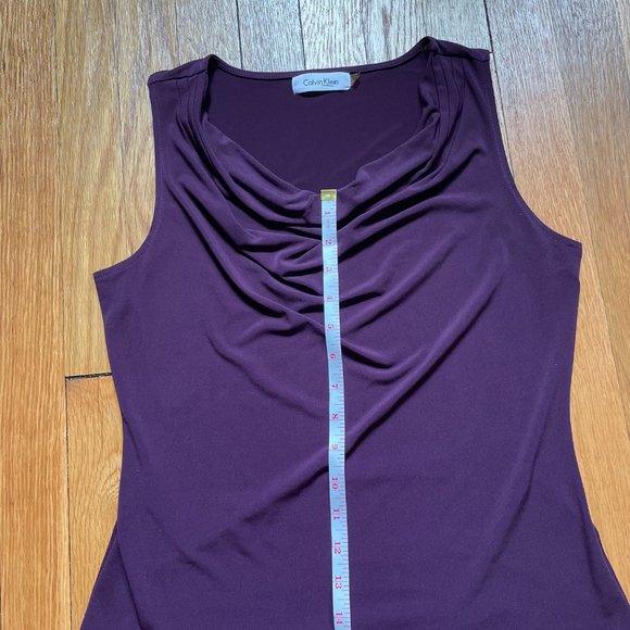 Calvin Klein Cowl Neck Sleeveless Women's Blouse, Size PS - Picture 6 of 7